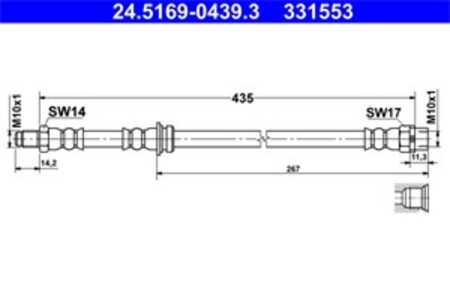 Bromsslang, Bakaxel, På bromsok, bmw x5 [e70, f15, f85], x6 [e71, e72, f16, f86], 34 30 6 776 293, 34 30 6 788 437, 34 30 6 853