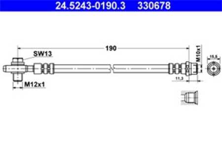 Bromsslang, Bakaxel, På bromsok, vw passat b5, passat b5 variant, passat b5.5, passat b5.5 variant, 8E0 611 775 B, 8E0 611 775 