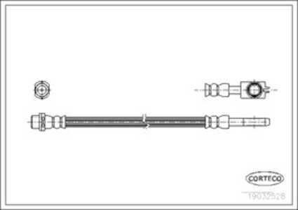 Bromsslang, Bakaxel, På hjulsidan, vw passat b5, 8E0611775B, 8E0611775E, 8E0611775J