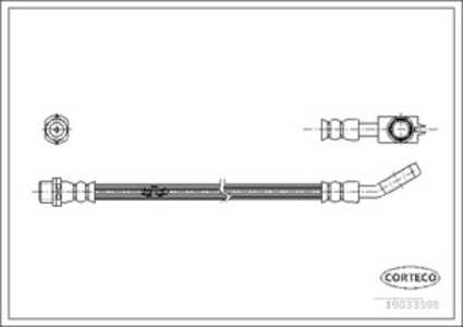 Bromsslang, Bakaxel, På hjulsidan, audi a4 b5, a4 b5 avant, a4 b6 avant, a4 b6 cabriolet, 8D0611775F, 8D0611775G, 8D0611775J