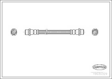 Bromsslang, Bakaxel, Tvåsidig, Fordonssida, opel corsa c, corsa c skåp/halvkombi, tigra twintop, vauxhall corsa mk ii, tigra tw