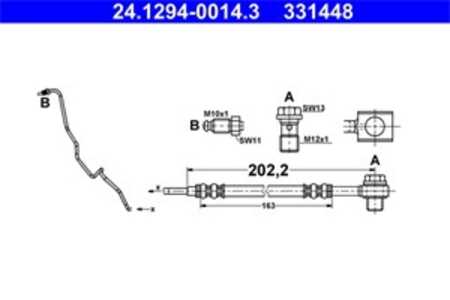 Bromsslang, Bakaxel vänster, På bromsok, audi,seat,vw, 6R0 611 763 A, 6R0 611 763 B, 6R0 611 763 F, 6R0 611 763 K