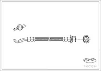 Bromsslang, Bakaxel vänster, toyota avensis, avensis kombi, avensis sedan, 90947-02E85