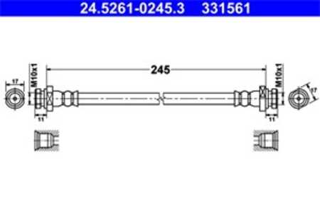 Bromsslang, Bakaxel vänster, hyundai i10 i, i10 ii, 58737-0X100