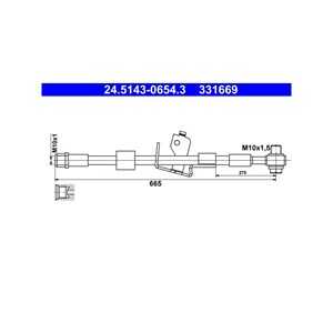 Bromsslang, Bakaxel vänster, chevrolet,opel,vauxhall, 13320679, 13336919, 13345579, 13359998, 39041641, 5 62 130, 5 62 176, 5 6