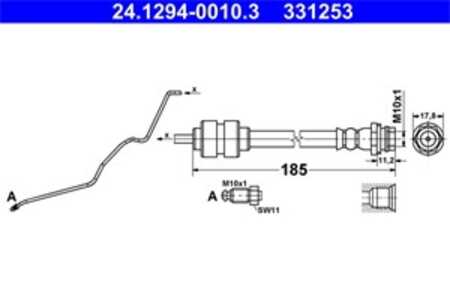 Bromsslang, Bakaxel vänster, ford mondeo iv, mondeo sedan iv, mondeo turnier iv, mondeo van iv, 1460253, 1520322, 1671148, 6G91