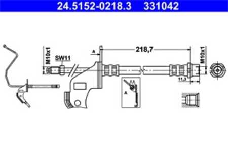 Bromsslang, Bakaxel vänster, opel,vauxhall, 13116133, 13334947, 5 62 178, 55 62 249