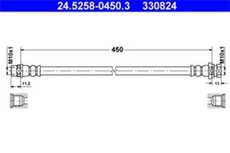 Bromsslang, Bakaxel vänster, nissan,opel,renault,vauxhall, 44 15 858, 44230-00QAD, 77 01 059 963, 93183554