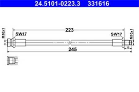 Bromsslang, Bakaxel, Ytter, På bromsok, mitsubishi asx, asx van, lancer vii, lancer viii, lancer sportback viii, 4650A083, 4650