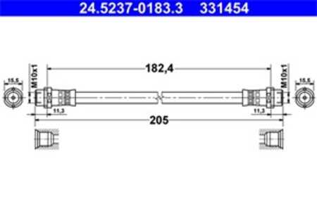 Bromsslang, Bakaxel, audi a4 b5, a4 b5 avant, a8 d3, skoda superb i, vw passat b5, passat b5 variant, passat b5.5, passat b5.5 