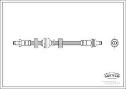 Bromsslang, Bakaxel, ford cougar, mondeo i, mondeo ii, mondeo sedan i, mondeo sedan ii, 1025018, 1071939, 97BG2282BB, 97BG2282BC