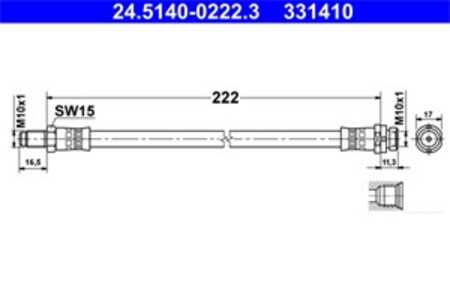 Bromsslang, Bakaxel, ford transit buss, transit flak/chassi, transit skåp, transit tourneo buss, 1438901, 6C11-2282-FA