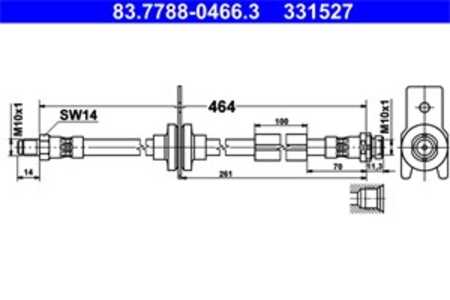 Bromsslang, Bakaxel, ford kuga ii, kuga van ii, 1751732, 1806734, CV61-2C338-AB, CV61-2C338-AC