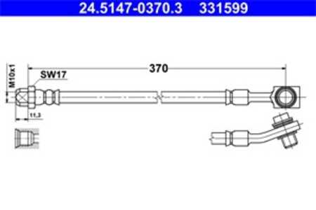 Bromsslang, Bakaxel, mercedes-benz, 001 420 45 48, A 001 420 45 48