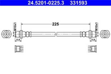 Bromsslang, Bakaxel, toyota aygo, 90947-W2062