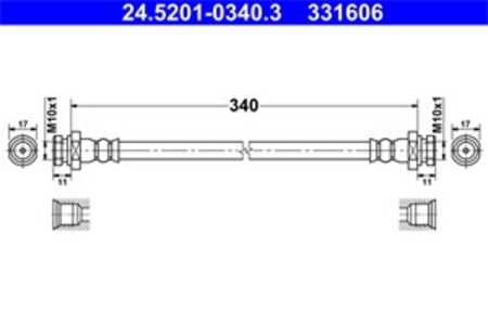 Bromsslang, Bakaxel, mitsubishi l200 / triton, l200 / triton flak/chassi, MN102554