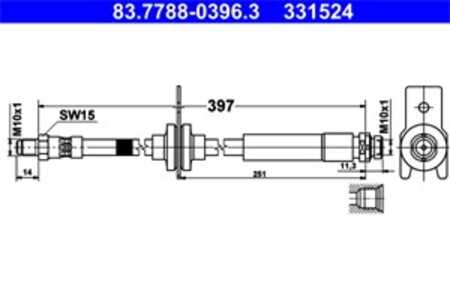 Bromsslang, Bakaxel, ford focus iii, focus sedan iii, focus skåp/halvkombi iii, 1703755, BV61-2C338-AC