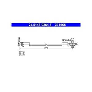 Bromsslang, Bakaxel, seat leon, leon sc, leon skåp/halvkombi, leon st, leon st skåp / kombi, skoda octavia iii, octavia combi i