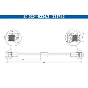 Bromsslang, Bakaxel, vw touran, touran van, 1T0 611 775 A, 1T0 611 775