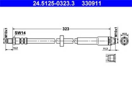 Bromsslang, Bakaxel, audi a6 allroad c6, a6 c6, a6 c6 avant, 4F0 611 775 D, 4F0 611 775