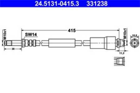 Bromsslang, Bakaxel, mercedes-benz,vw, 2E0 611 707 B, 906 428 03 35, A 906 428 03 35