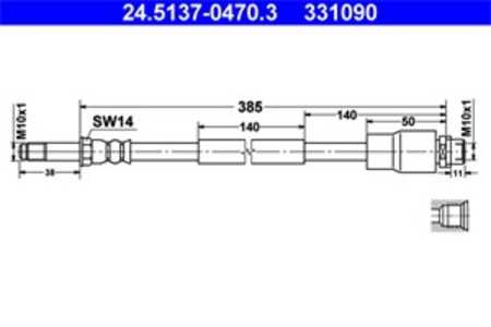 Bromsslang, Bakaxel, mercedes-benz,vw, 2E0 611 707 C, 906 428 04 35, A 906 428 04 35