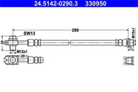 Bromsslang, Bakaxel, vw passat b5, passat b5 variant, passat b5.5, passat b5.5 variant, 3B0 611 775