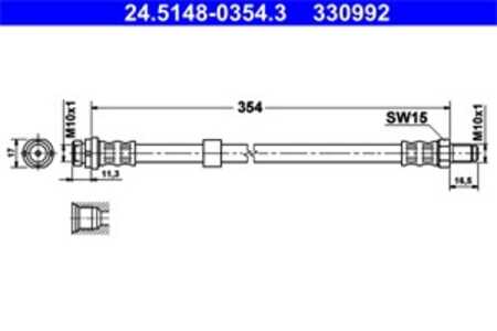 Bromsslang, Bakaxel, ford tourneo connect, transit connect, 2T14-2282-BB, 2T14-2282-BC, 4370933, 4447742