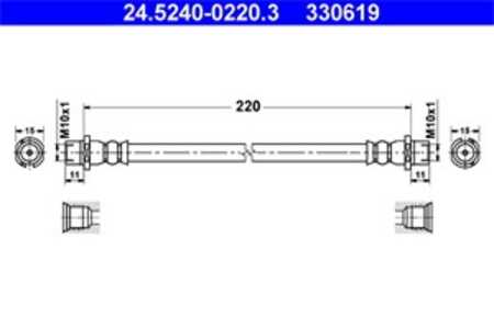 Bromsslang, Bakaxel, chevrolet,opel,vauxhall, 55 62 078, 90498330