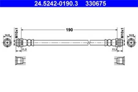 Bromsslang, Bakaxel, audi a2, 8Z0 611 775 A, 8Z0 611 775 B