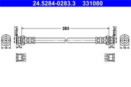 Bromsslang, Bakaxel, subaru justy iii, suzuki ignis ii, wagon r halvkombi, wagon r+ halvkombi, 51570-83E00