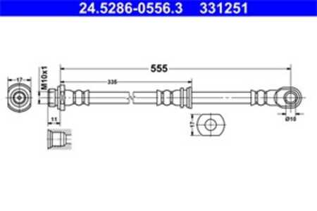 Bromsslang, Bakaxel, mitsubishi pajero classic, pajero iv, pajero van iv, 4650A307