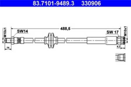 Bromsslang, Bakaxel, citroën,fiat,peugeot, 1367815080, 16 174 327 80, 4806 H4, 4806 P6, 51782767