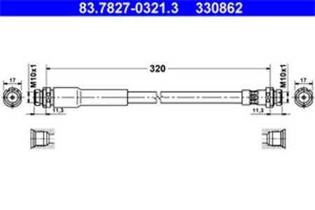 Bromsslang, Bakaxel, ford fusion, 1207358, 1213135, 1426700, 2N11-2282-AA, 2N11-2282-AB, 2N11-2282-AC