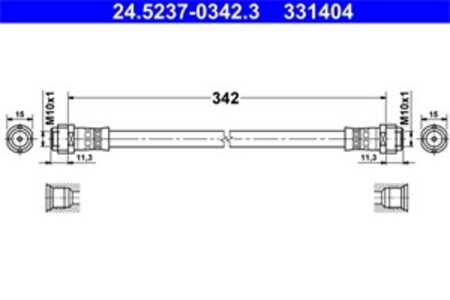 Bromsslang, Bakaxel, mercedes-benz a-klass [w168], 168 428 02 35, A 168 428 02 35