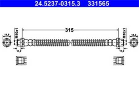 Bromsslang, Bakaxel, vw amarok, amarok flak/chassi, 2H0 611 775 B, 2H0 611 775