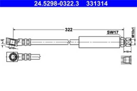 Bromsslang, Framaxel, framaxel höger, opel,saab,vauxhall, 4241444, 5 62 345, 5 62 350, 5 62 358, 90235568, 90374106, 90468319