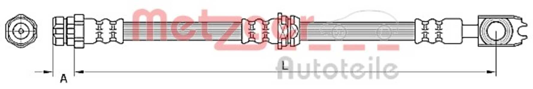 Bromsslang, framaxel höger, framaxel vänster, Höger fram, Vänster fram, skoda,vw, 3AA 611 701A