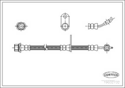 Bromsslang, framaxel höger, Höger, toyota rav 4 i, rav 4 cabrio i, 9094702781