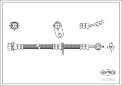 Bromsslang, framaxel höger, Höger, toyota avensis, 9008094A60