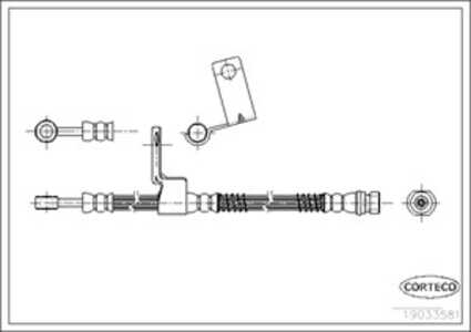 Bromsslang, framaxel höger, Höger, hyundai getz, 58732-1C000, 58732-1C050