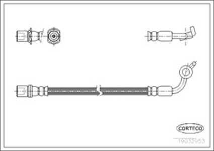 Bromsslang, framaxel höger, Höger, toyota hiace buss iv, hiace skåp iv, 9094702833, 9094702835