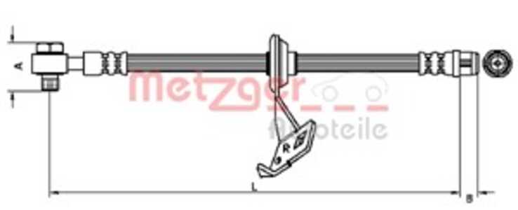 Bromsslang, framaxel höger, mercedes-benz m-klass [w163], 163 420 25 48, 1634202548, A 163 420 25 48, A1634202548