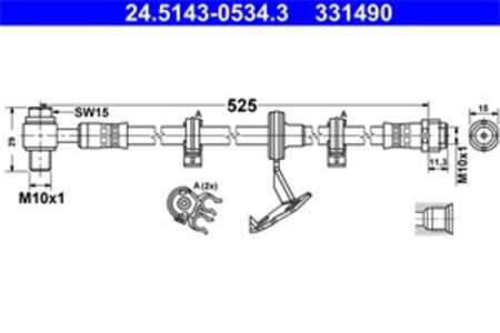 Bromsslang, framaxel höger, mercedes-benz m-klass [w163], 163 420 09 48, 163 420 12 48, 163 420 14 48, 163 420 19 48, 163 420 2