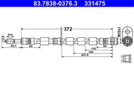 Bromsslang, framaxel höger, ford b-max, b-max van, fiesta vi, fiesta sedan, fiesta van vi, 1751661, 1773093, AY11-2078-AA, AY11