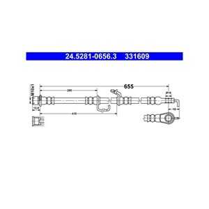 Bromsslang, framaxel höger, toyota auris, auris kombi, auris van skåp/halvkombi, corolla sedan, verso, verso van, 90947-W2042