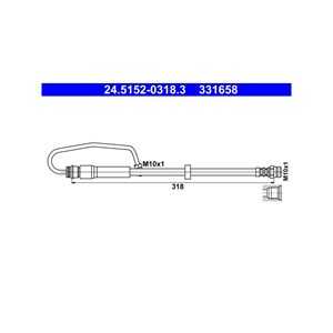 Bromsslang, framaxel höger, audi a4 allroad b9, a4 b9, a4 b9 avant, a5, a5 cabriolet, a5 sportback, 8W0 611 708 D