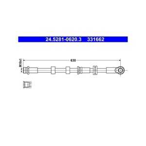 Bromsslang, framaxel höger, mitsubishi asx, asx van, lancer vii, lancer viii, lancer sportback viii, 4650A646