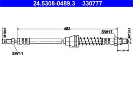 Bromsslang, framaxel höger, ford ka, 1029545, 1035270, 97KB-2078-CB