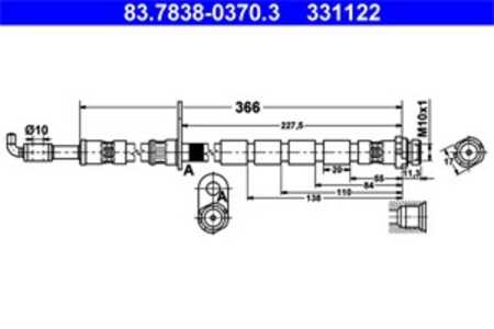 Bromsslang, framaxel höger, ford fiesta vi, fiesta van vi, 1514231, 1522923, 1718840, 8V51-2078-AA, 8V51-2078-AB, 8V51-2078-AC